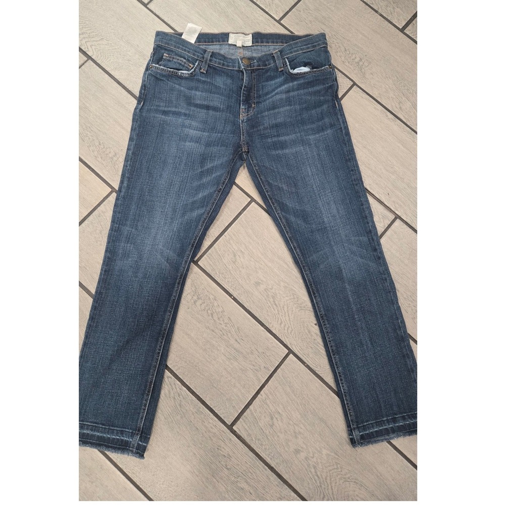 Current Elliott The Cropped Straight Jeans 29 Loved Let Out Hem Blue Denim
